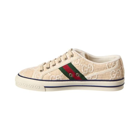 Gucci 1977 Tennis Crochet Sneaker, White - Picture 2 of 5